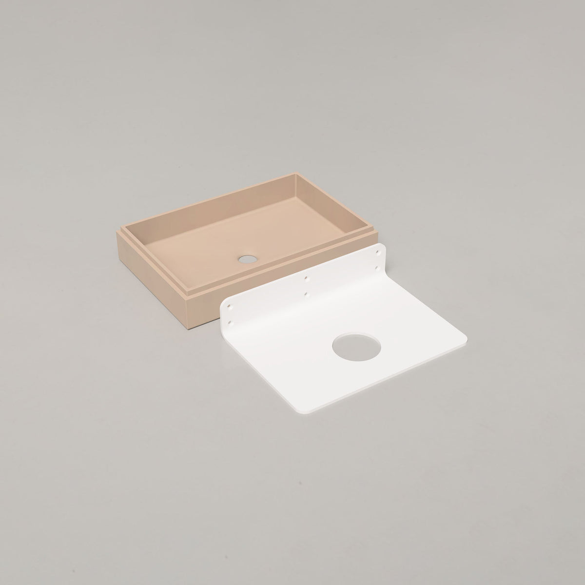 Nood Co Stepp Rectangle Concrete Basin in Mushroom | Nood Co