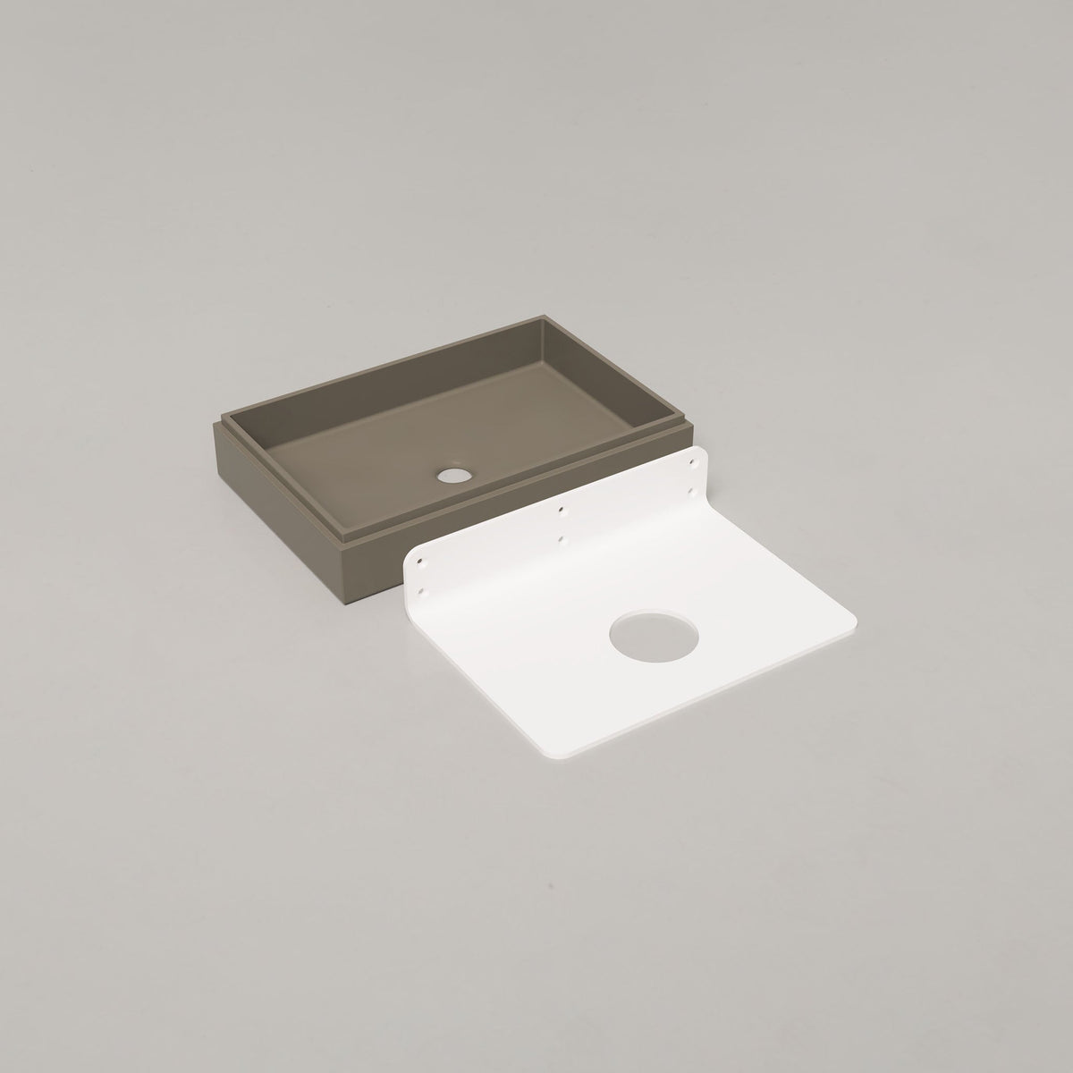 Nood Co Stepp Rectangle Concrete Basin in Olive | Nood Co