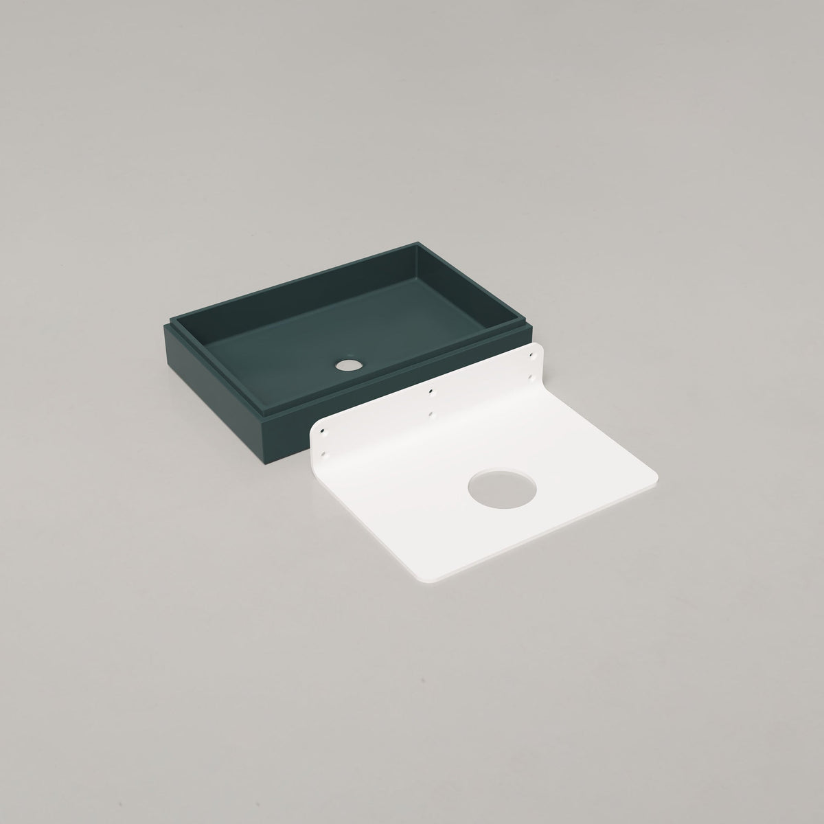 Nood Co Stepp Rectangle Concrete Basin in Teal | Nood Co