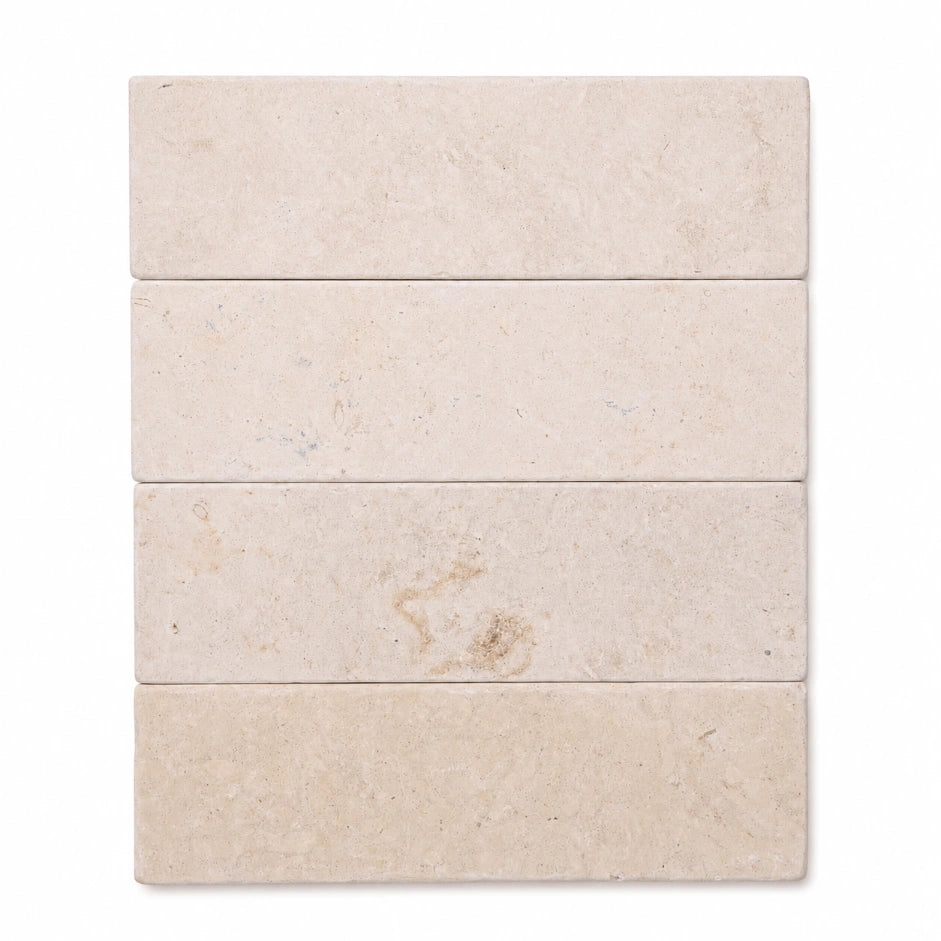 Subway Utica Tumbled Marble Tile 45x150 in Beige
