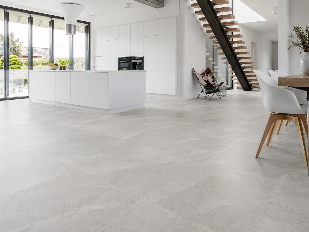 Saint Macoux Stone Look Porcelain Tile | Made in Italy in White, Natural finish