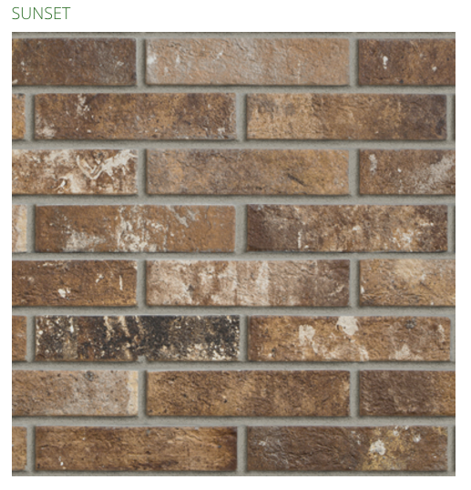 London Brick 60x250mm Floor & Wall Tile in Sunset, Multi, Fog, Beige & Charcoal, Rustic Natural finish