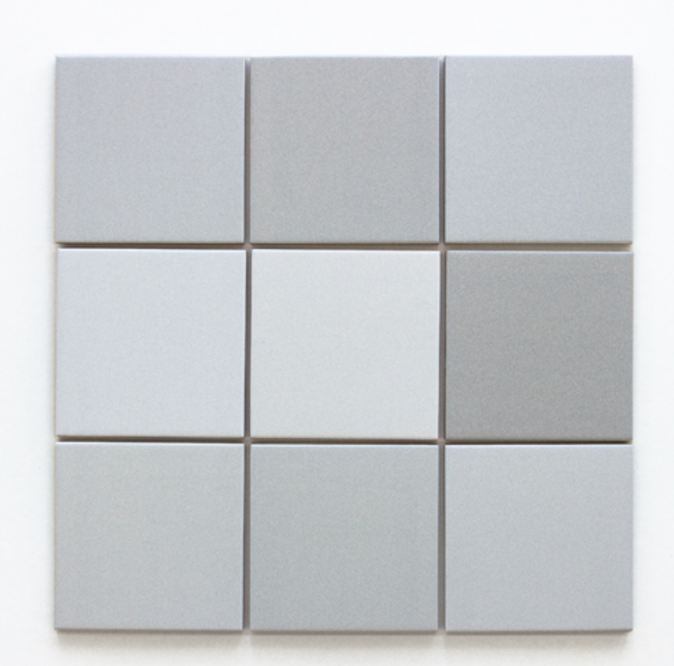 Rubik Square Floor & Wall Spanish Tile 123x123mm in Silver, Matt finish