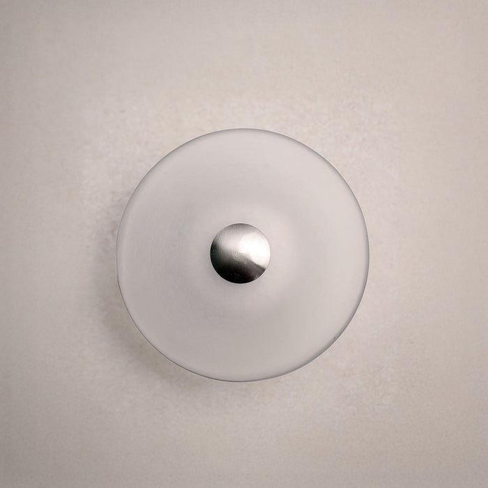 Lunara Caspia Frosted Wall Light in Brushed Nickel #Colour_Brushed Nickel