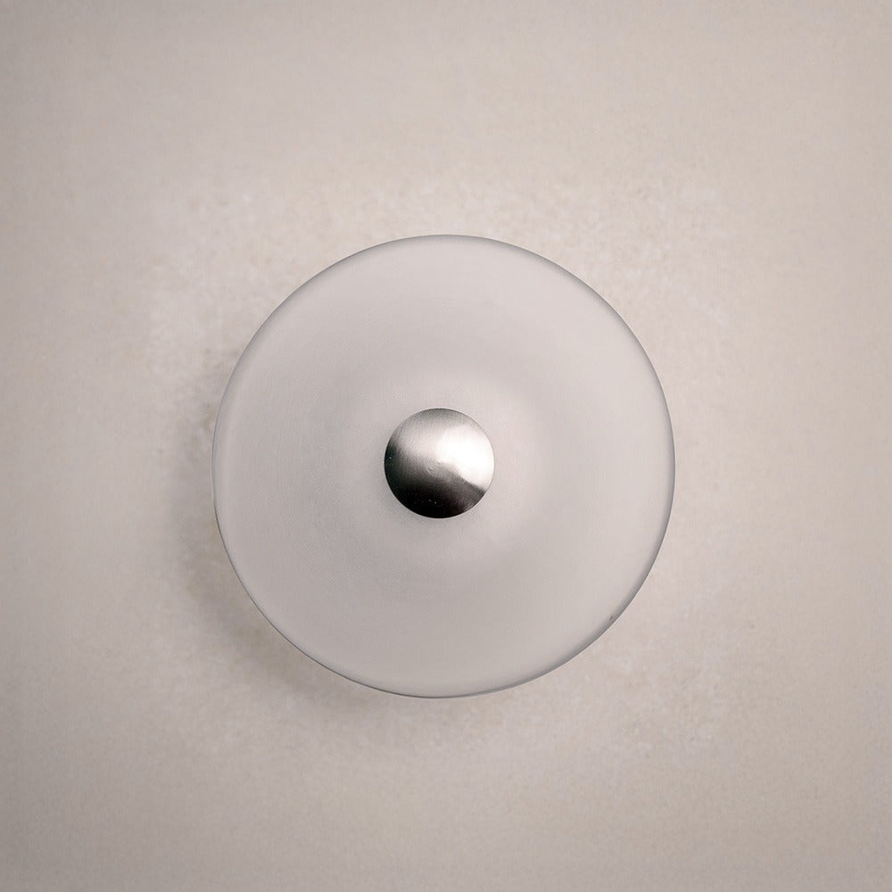 Brushed Nickel - Lunara Caspia Frosted Wall Light
