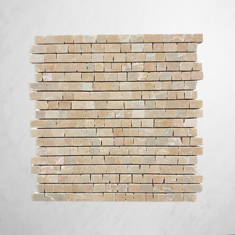 Rosso Split Edge Marble Mosaic | Honed Natural Stone
