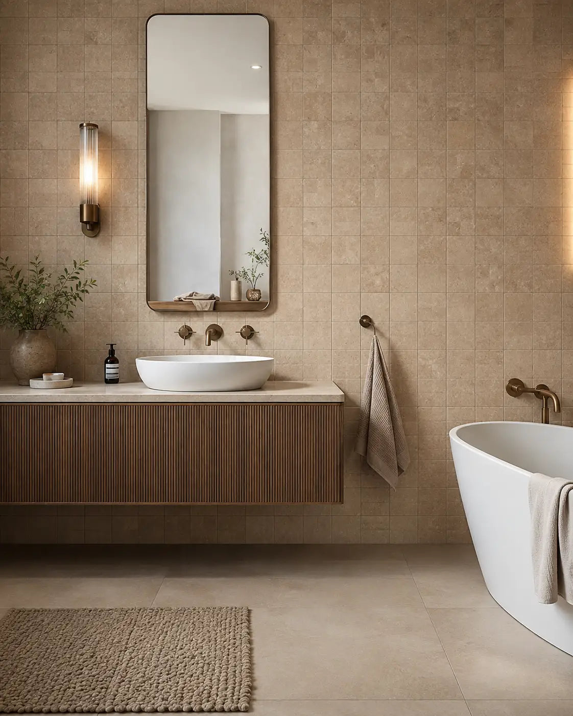 Rome Square Travertine Tumbled Tile 150x150 in Rome Travertine
