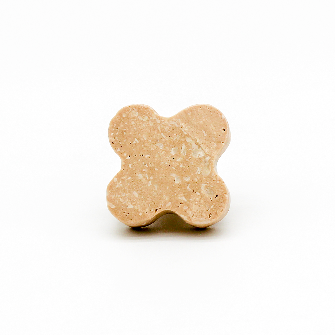 Stone Clover Cabinet Knob in Travertine | Zephra