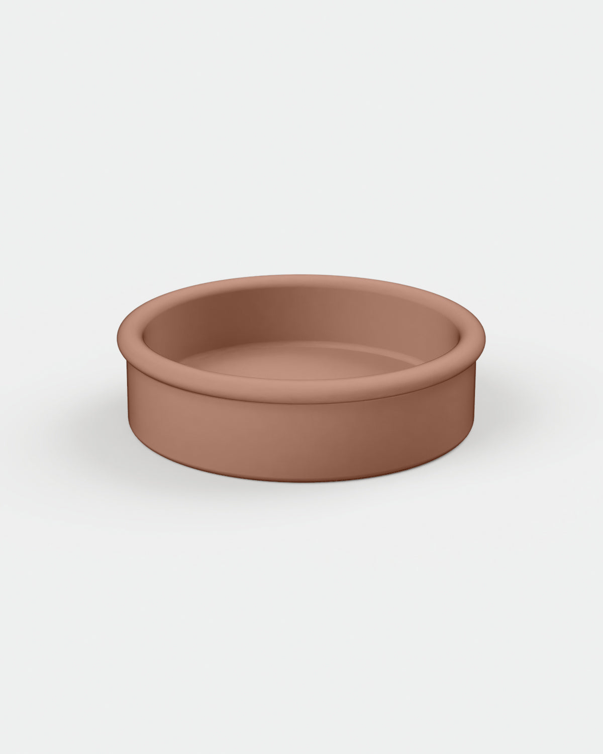 Nood Co Tubb Concrete Basin in Blush Pink, installed in a finished bathroom