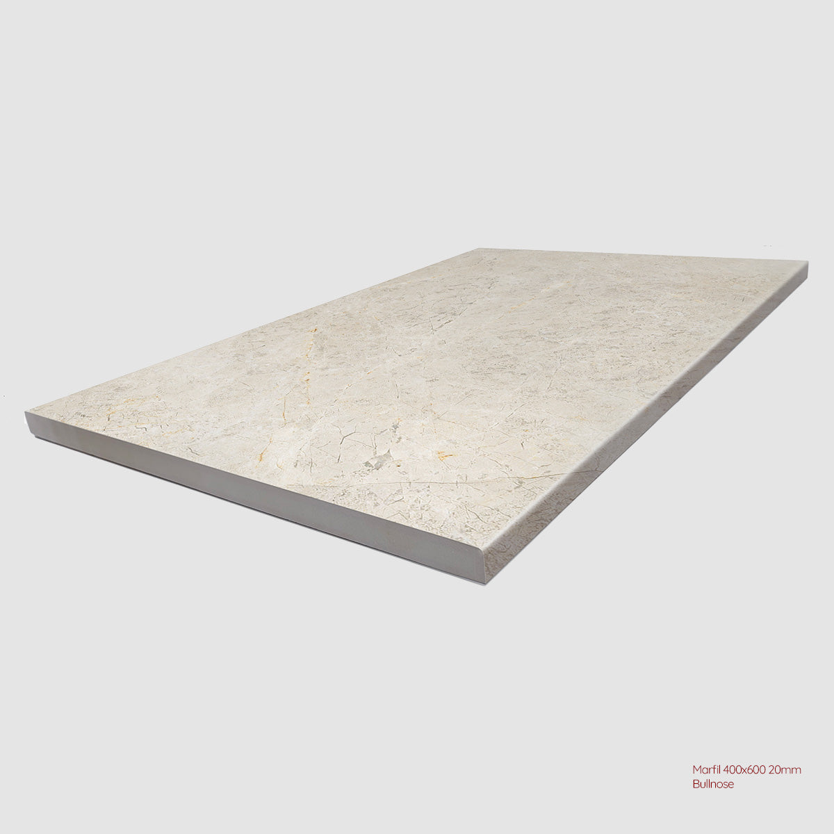 Tundra Extra Porcelain Bullnose Tile 400x600x20mm in Marfil