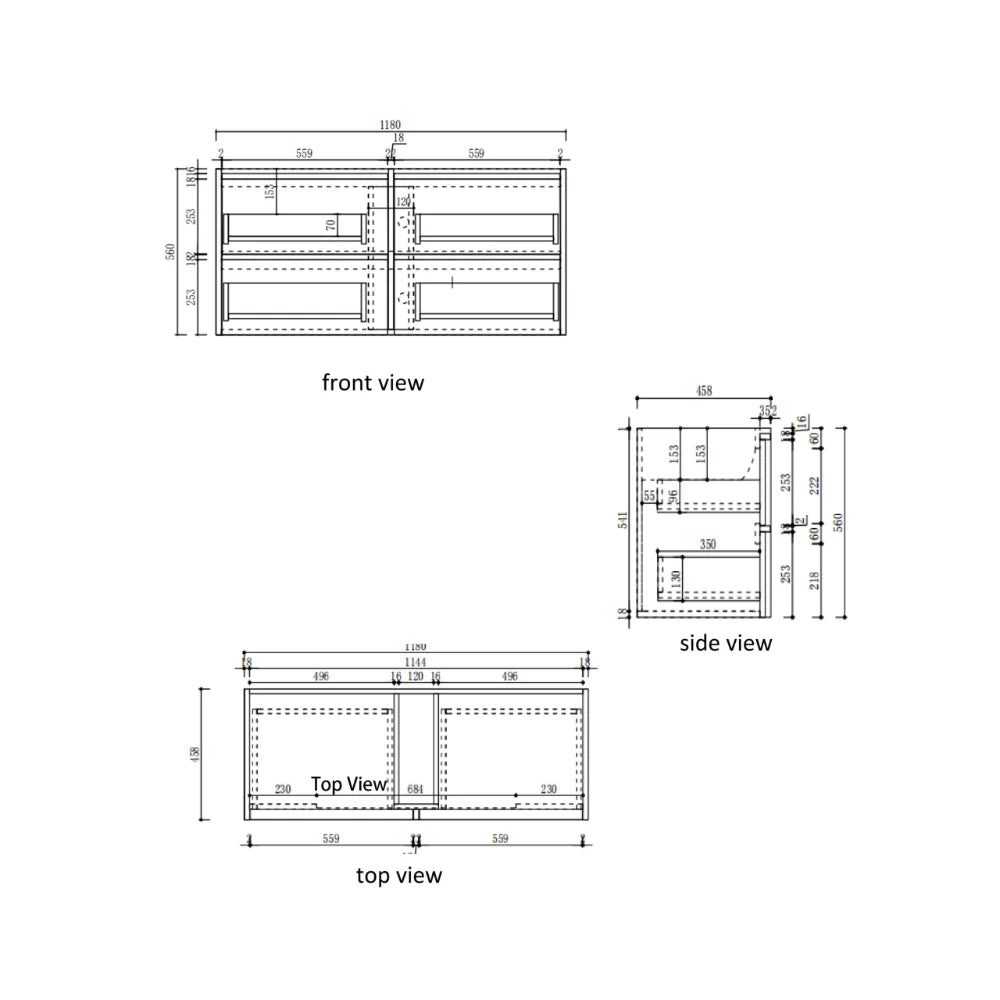 Aulic Venetta Fluted Framed Wall Hung Vanity 1200mm - Harvest Oak | Aulic