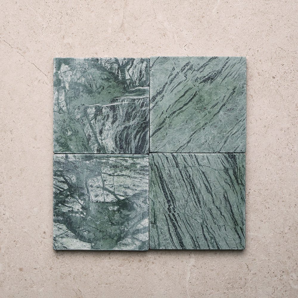 Verde Square Marble Tile & Mosaic | Tumbled Natural Stone