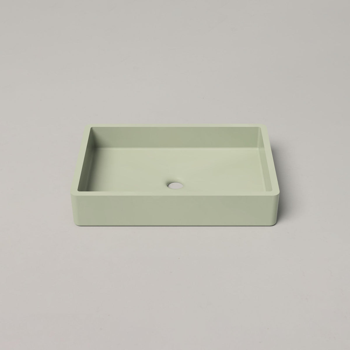 Nood Co Vesl Rectangle Concrete Basin in Mint | Nood Co