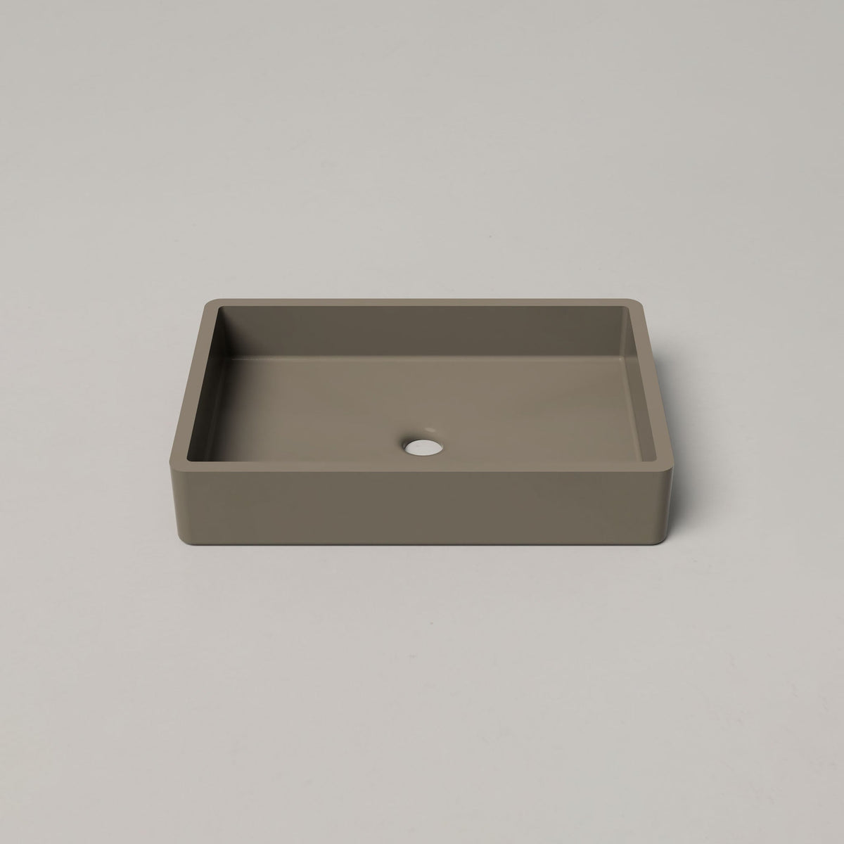 Nood Co Vesl Rectangle Concrete Basin in Olive | Nood Co