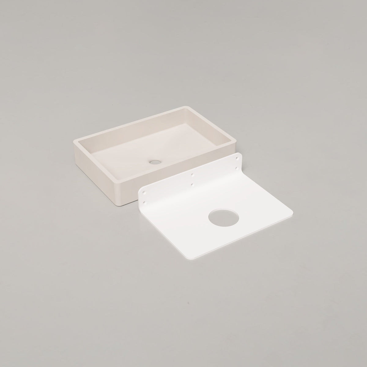 Nood Co Vesl Rectangle Concrete Basin in Morning Mist | Nood Co