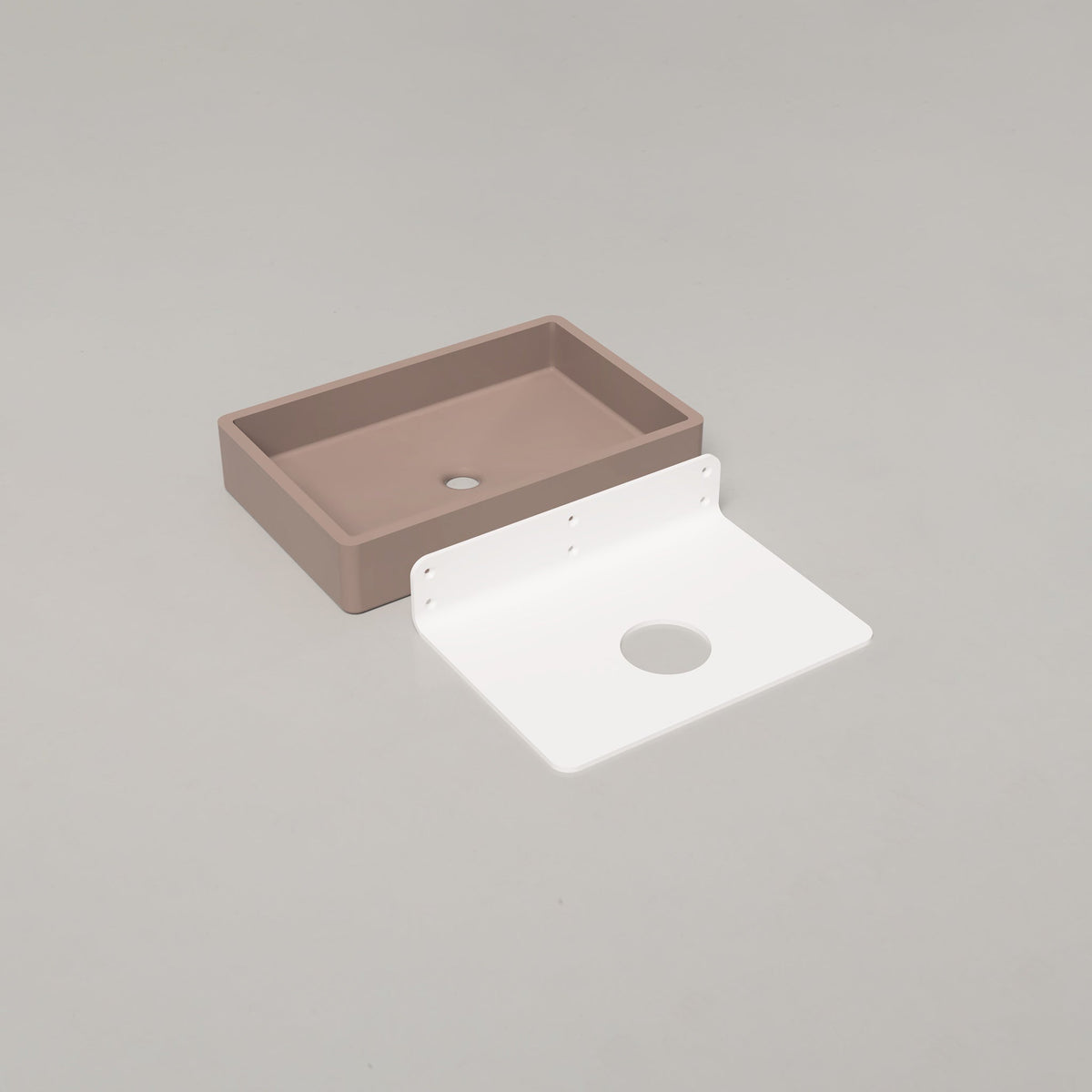 Nood Co Vesl Rectangle Concrete Basin in Paperbark | Nood Co