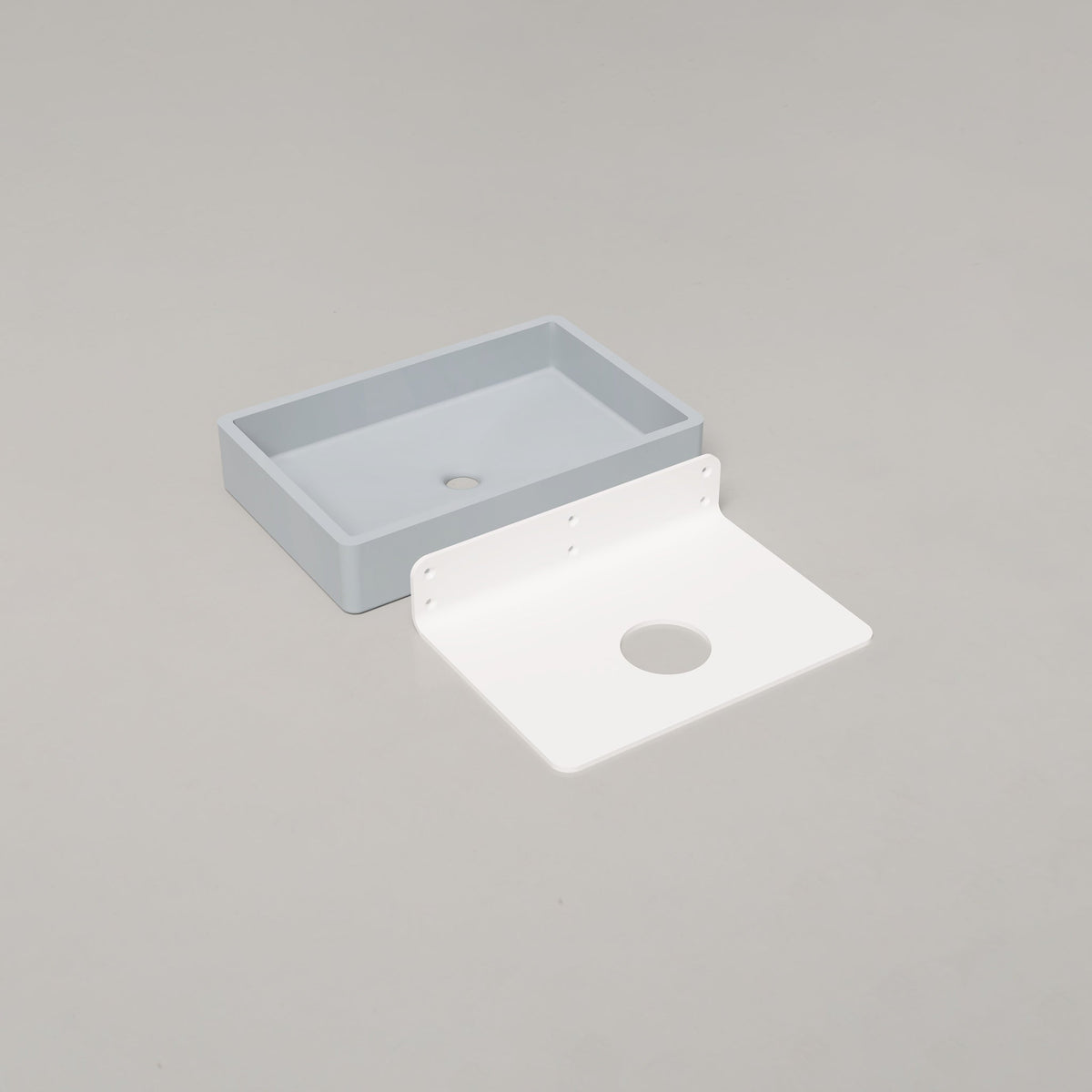Nood Co Vesl Rectangle Concrete Basin in Powder Blue | Nood Co
