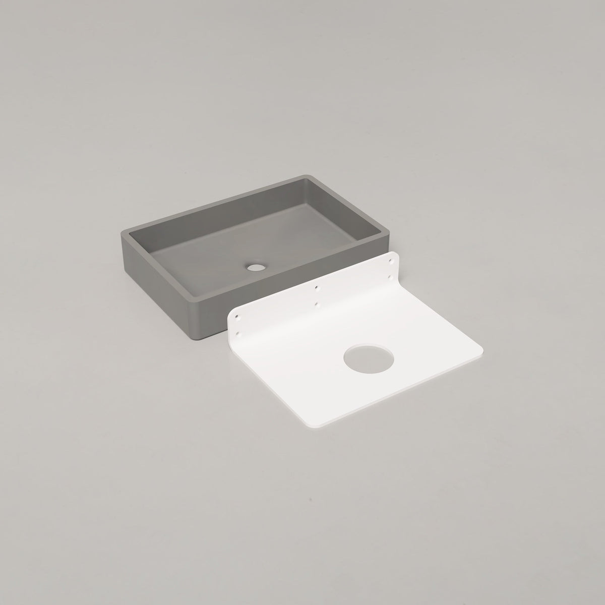 Nood Co Vesl Rectangle Concrete Basin in Sky Grey | Nood Co