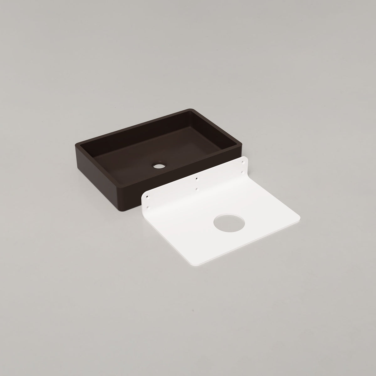 Nood Co Vesl Rectangle Concrete Basin in Slate | Nood Co