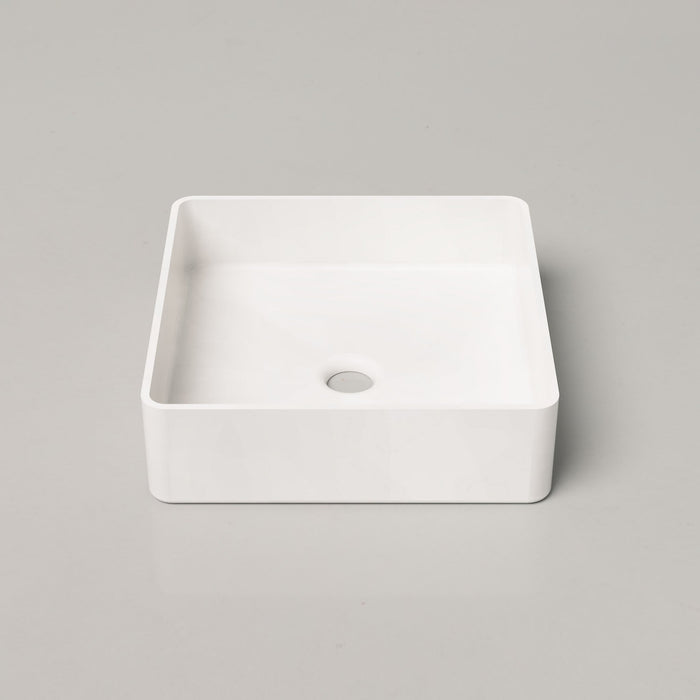 Nood Co Vesl Square Concrete Basin in Ivory | Nood Co #Colour_Ivory