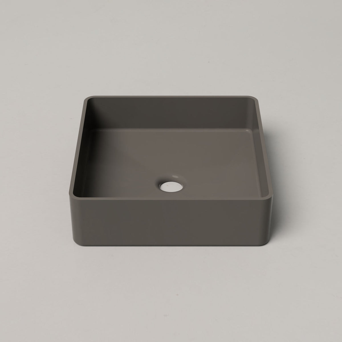 Nood Co Vesl Square Concrete Basin in Mid Tone Grey | Nood Co