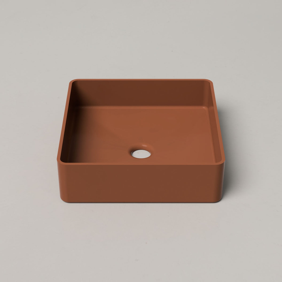 Nood Co Vesl Square Concrete Basin in Rust | Nood Co