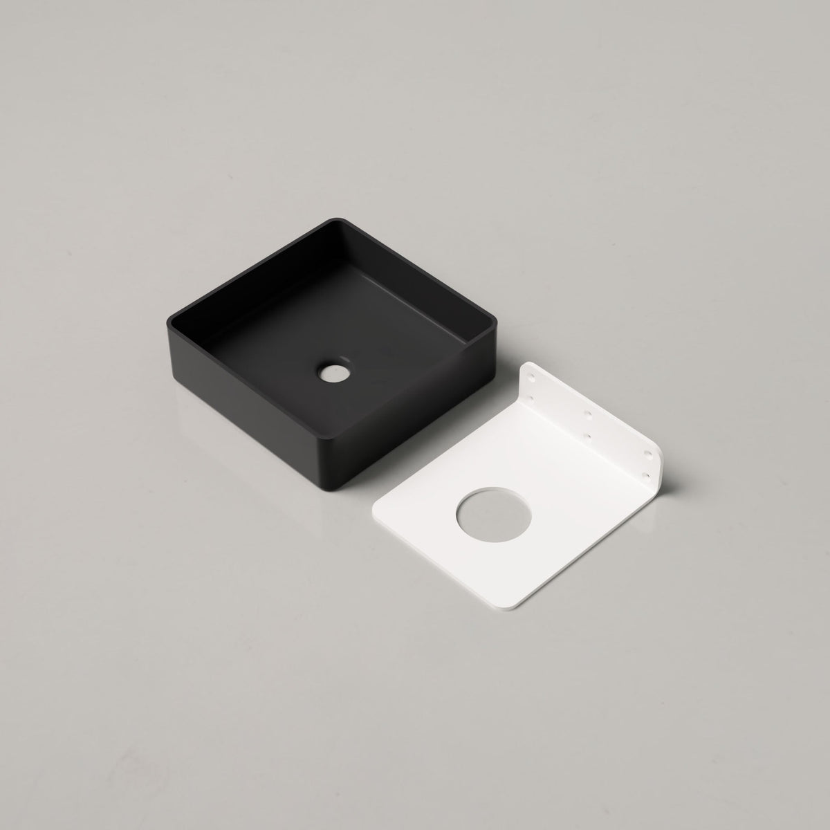 Nood Co Vesl Square Concrete Basin in Charcoal | Nood Co