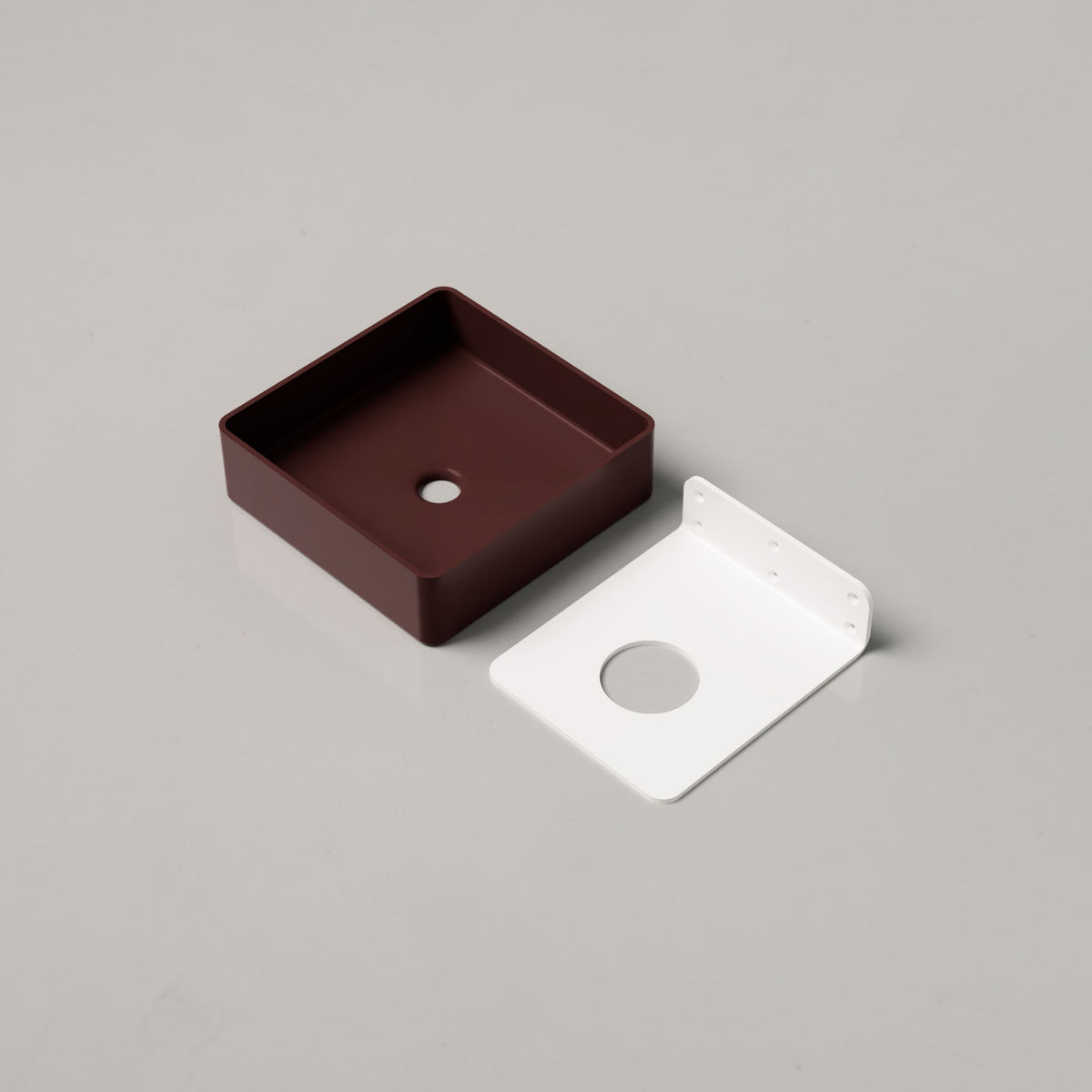 Nood Co Vesl Square Concrete Basin in Clay | Nood Co