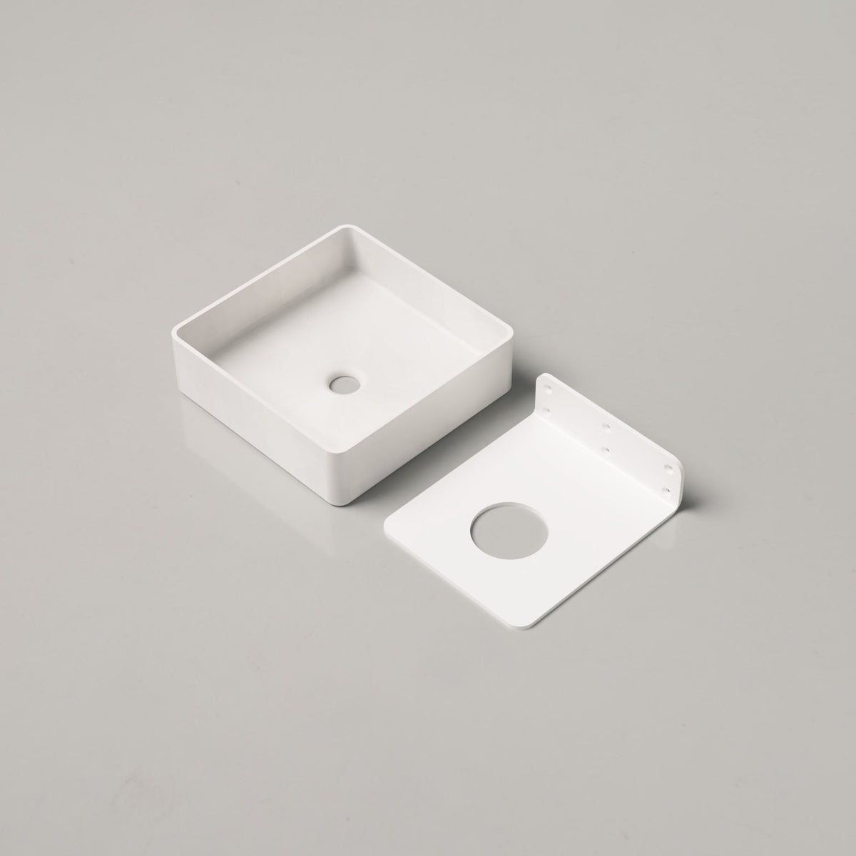 Nood Co Vesl Square Concrete Basin in Ivory | Nood Co