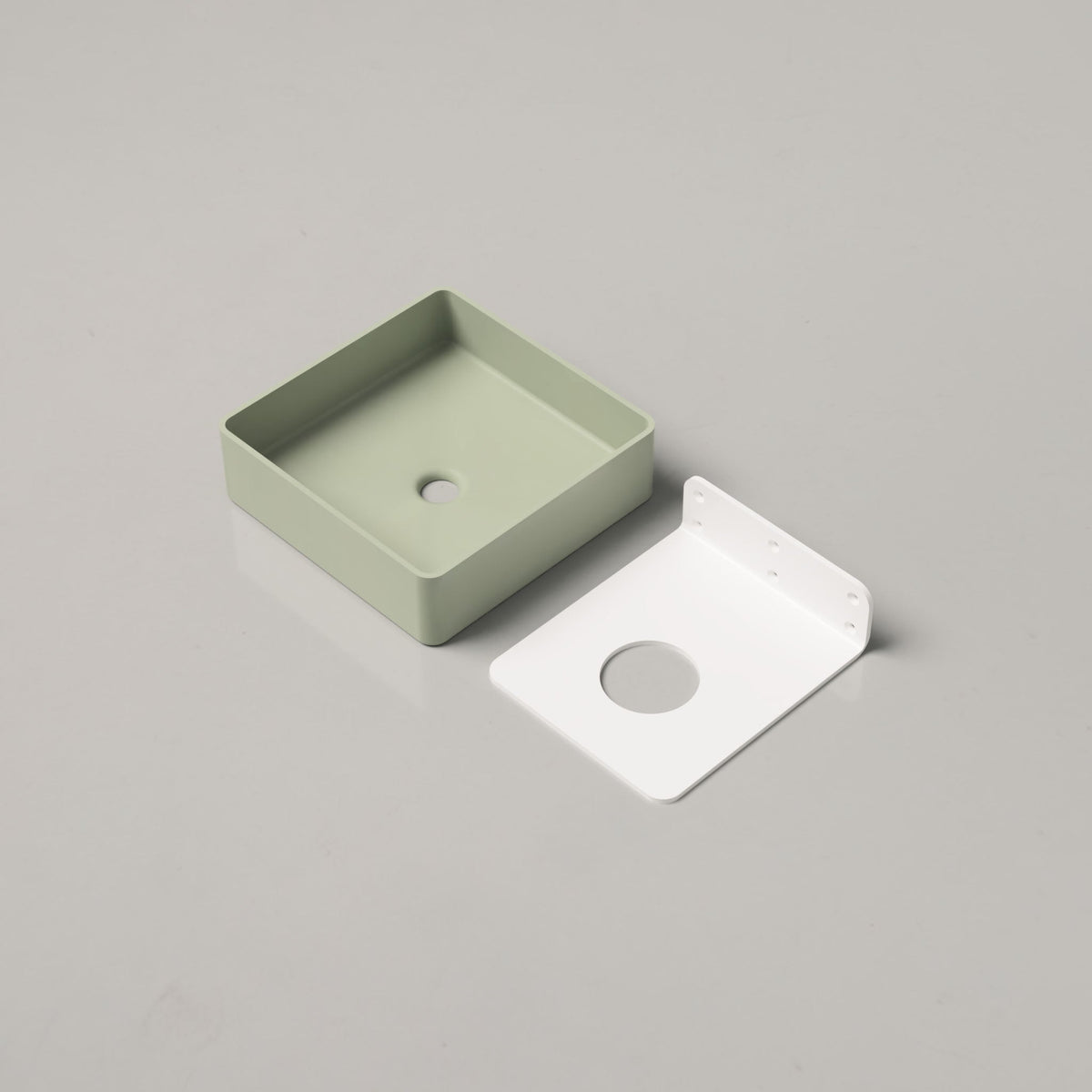 Nood Co Vesl Square Concrete Basin in Mint | Nood Co