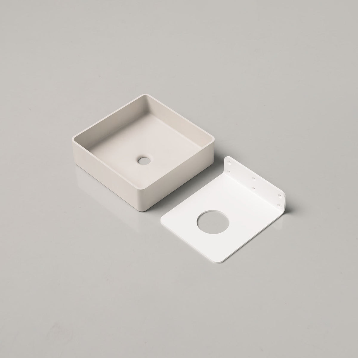 Nood Co Vesl Square Concrete Basin in Morning Mist | Nood Co