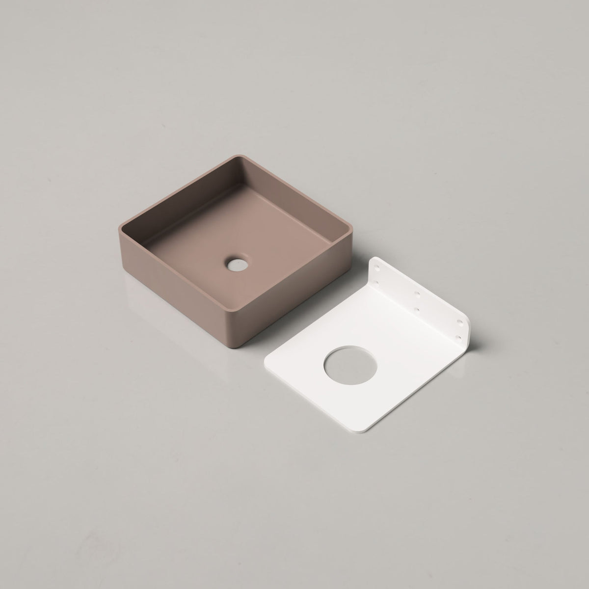 Nood Co Vesl Square Concrete Basin in Paperbark | Nood Co