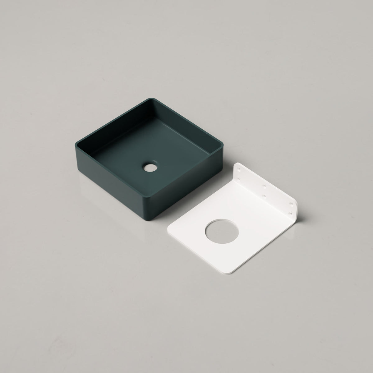 Nood Co Vesl Square Concrete Basin in Teal | Nood Co