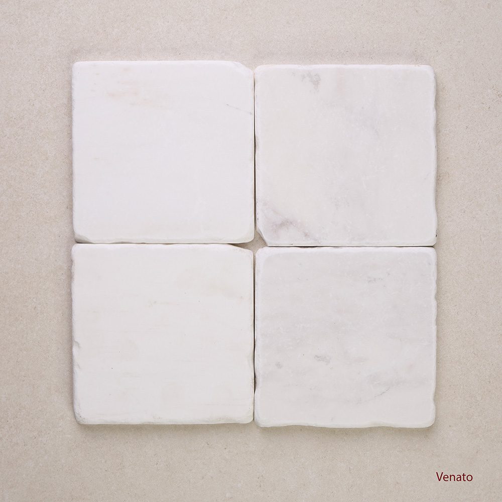 Tumbled Marble Square Natural Stone Tiles 100x100 mm in Venato