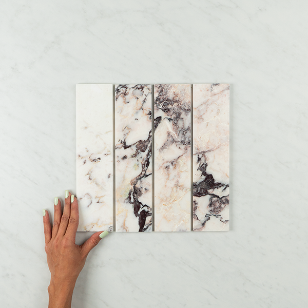Viola Subway Marble Tile | Tumbled & Honed Natural Stone