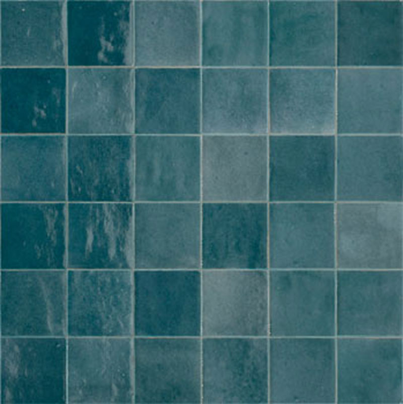 Zellige Italian Wall Tile in Petrolio, Gloss finish