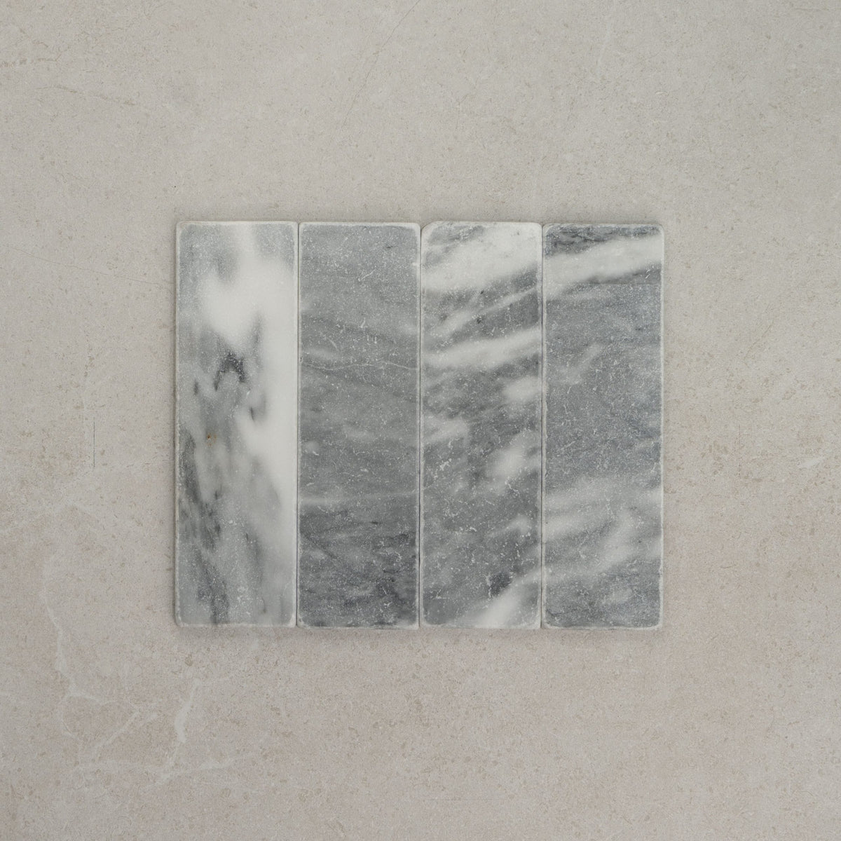 Apollo Natural Stone Subway Tile 60x200mm in Ice, Tumbled finish