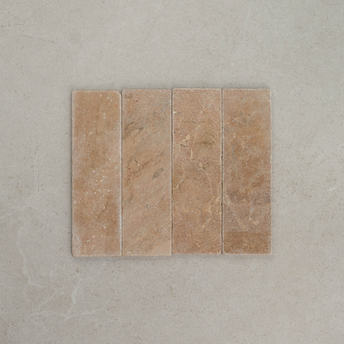 Apollo Natural Stone Subway Tile 60x200mm in Terra, Tumbled finish
