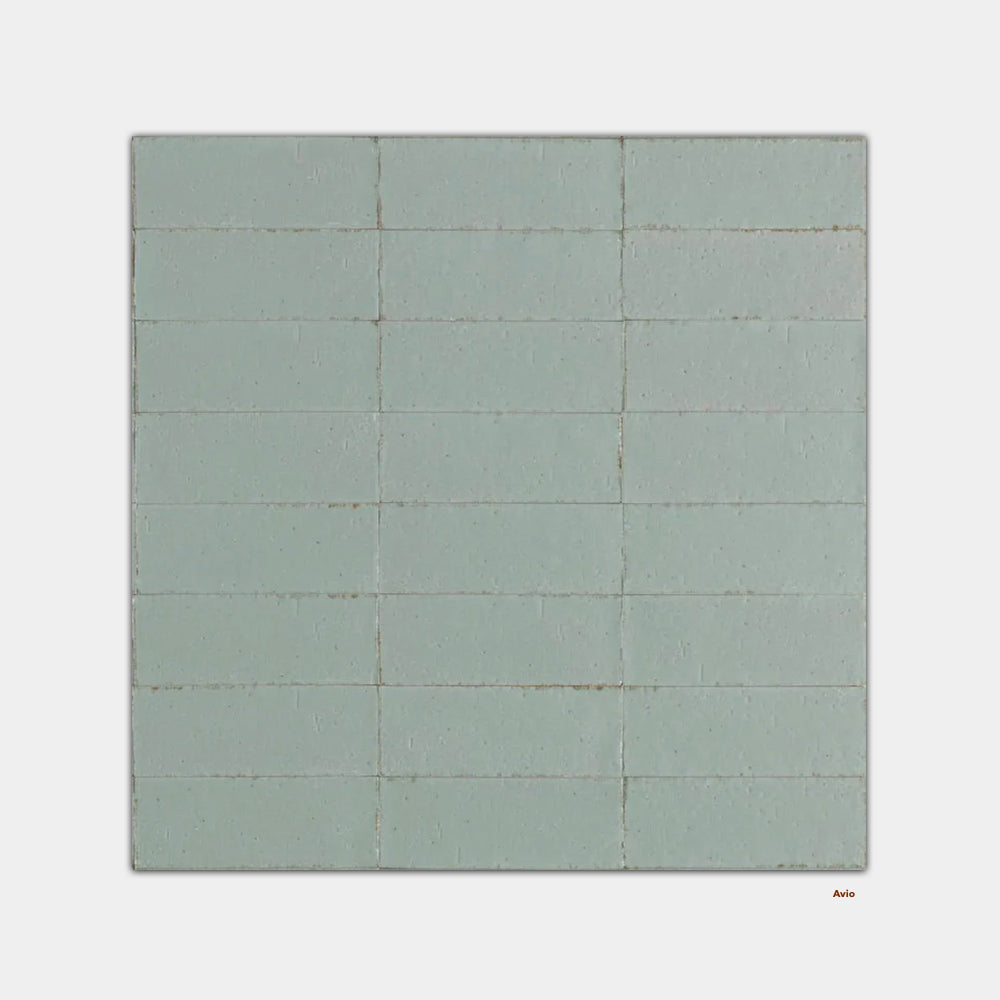 Glace Porcelain Wall Tile | Gloss Handmade Look Splashback Tile in Avio