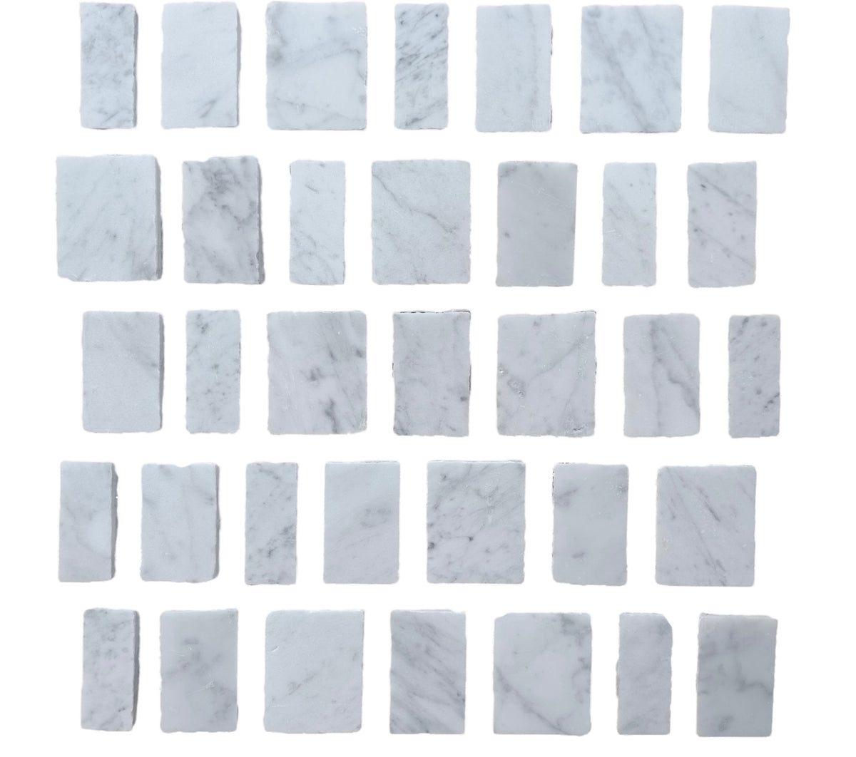 Carrara Split Edge Marble Mosaic | Honed Natural Stone
