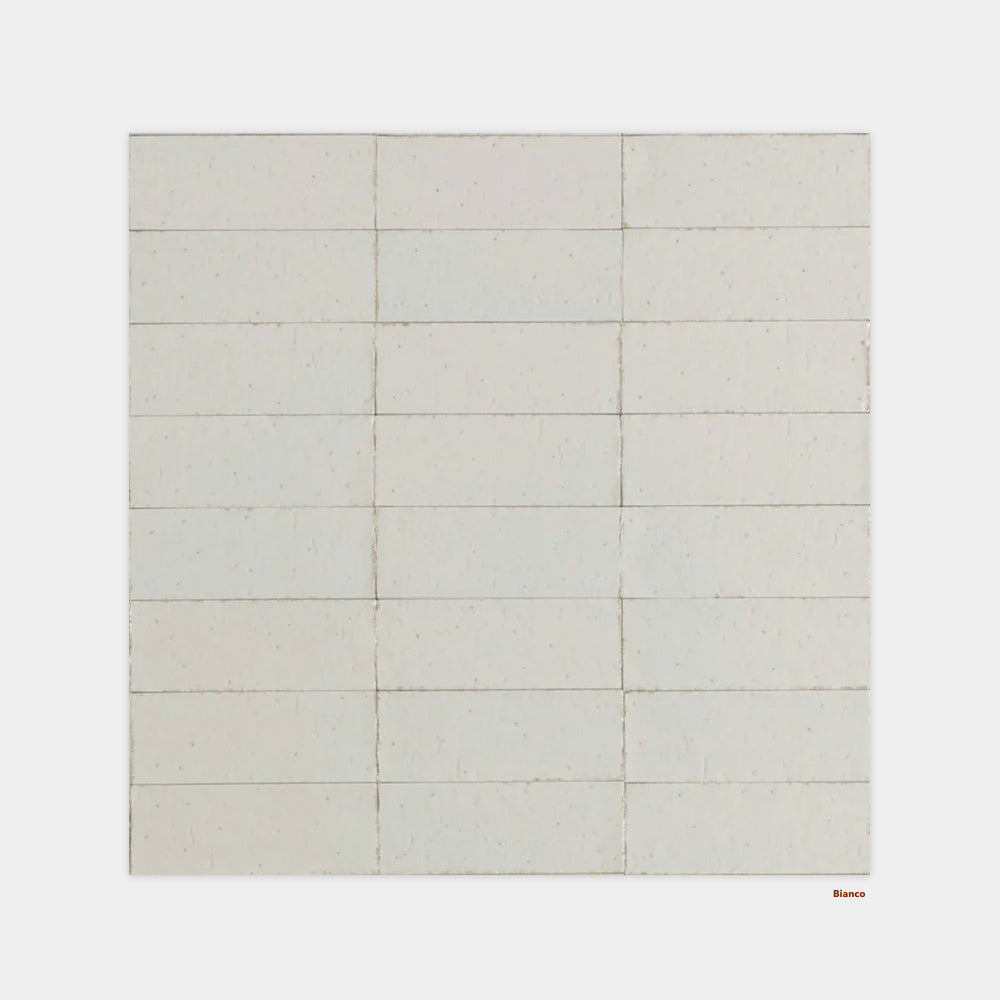 Glace Porcelain Wall Tile | Gloss Handmade Look Splashback Tile in Bianco