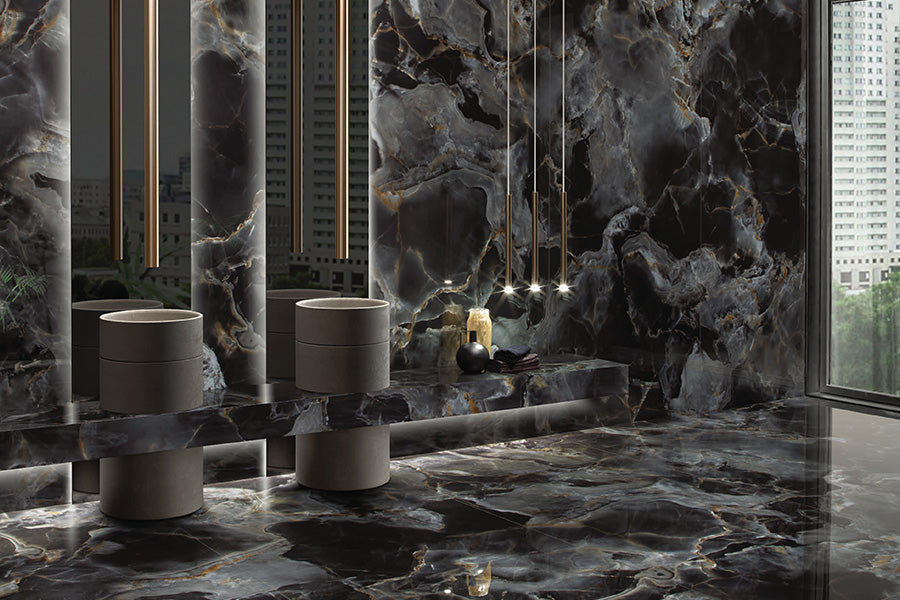 Onice Reale Black Diamond Porcelain Floor and Wall Tile