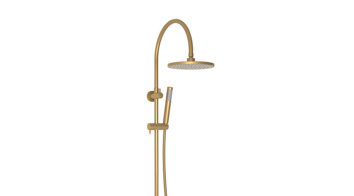 Soul Slimline Gooseneck Shower Set in Brushed Brass | ADP #Colour_Brushed Brass