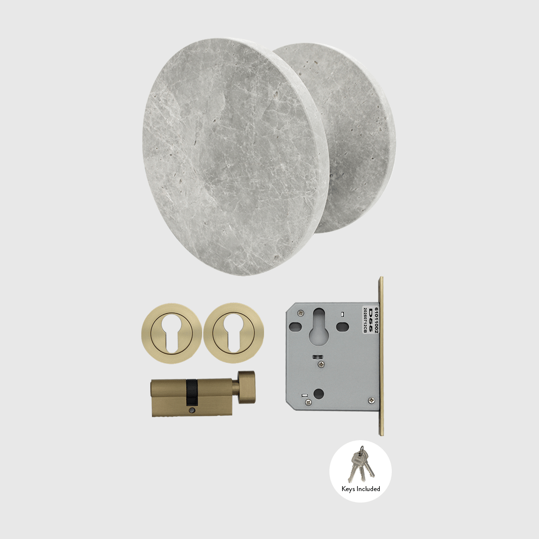 Lock & Entry Door Package in Hermes Grey Marble | Zephra