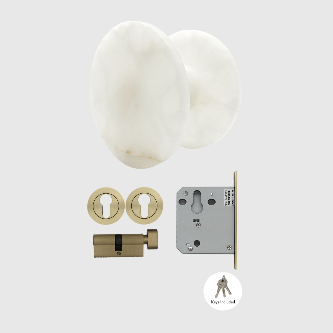 Lock & Entry Door Package in White Onyx | Zephra