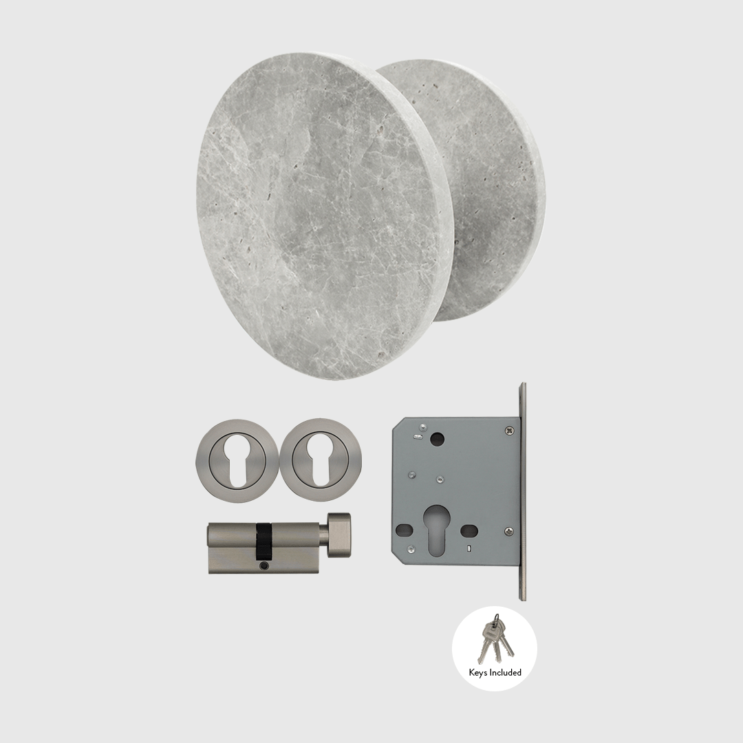 Lock & Entry Door Package in Hermes Grey Marble | Zephra