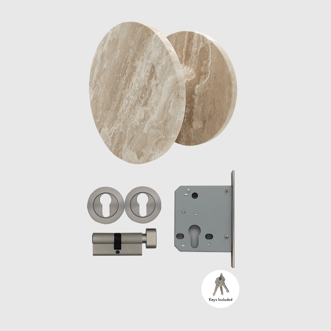 Lock & Entry Door Package in Travertine | Zephra