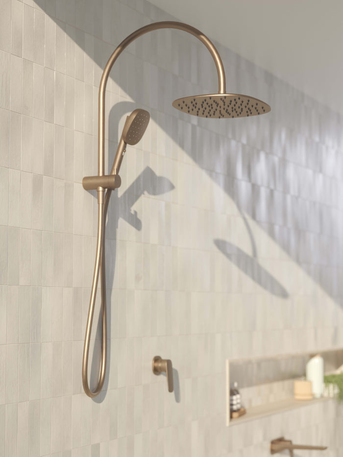 Contura II Rail Shower with Overhead in Brushed Bronze | Caroma #Colour_Brushed Bronze