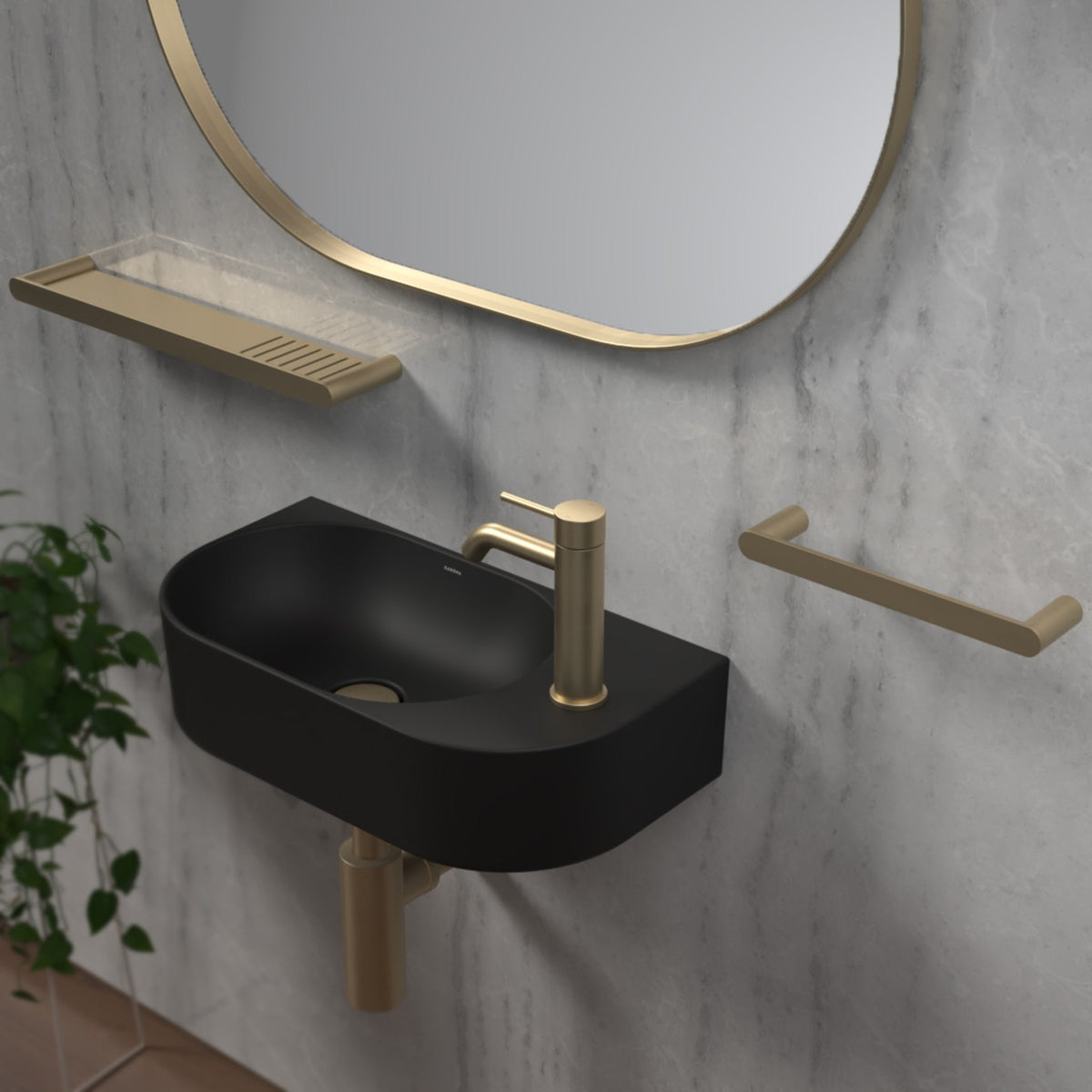 Liano II Hand Towel Rail in Brushed Brass | Caroma
