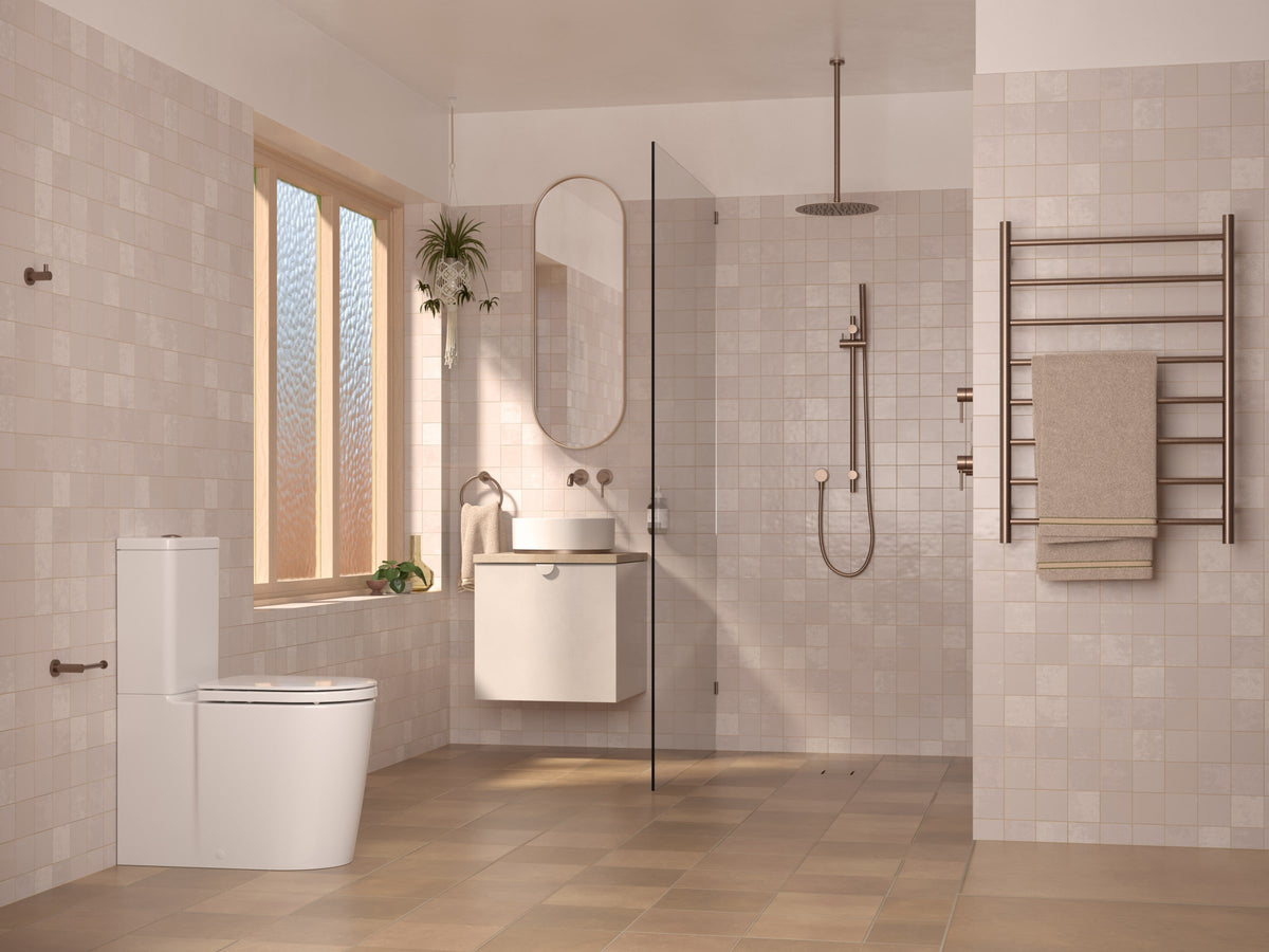 Liano II Rail Shower with Overhead in Brushed Nickel | Caroma